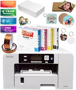 sawgrass sg500 sublimation printer - bundle with easysubli inks, 220 sheets sublimax paper, 3 tapes, 10 pieces sublimation blanks, creative studio software (sg500 easy subli for siser users)