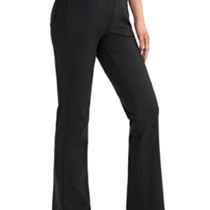 Rammus 28"/30"/32"/34" Women's Yoga Dress Pants Stretch Work Business Casual Slacks for Women Bootcut Office Trousers with 4 Pockets Black