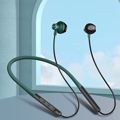 ZXQ Q2 Wireless Neckband Bluetooth Headphones, Neckband Earbuds with Magnetic, Wireless Sport Earphones with Microphone,Upgrade 15Hours Playtime,USB Type C Charge,with Carry Case Ear Hook (Green)