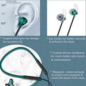 ZXQ Q2 Wireless Neckband Bluetooth Headphones, Neckband Earbuds with Magnetic, Wireless Sport Earphones with Microphone,Upgrade 15Hours Playtime,USB Type C Charge,with Carry Case Ear Hook (Green)