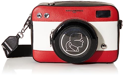 Karl Lagerfeld Paris Ikons Essential Crossbody, BK/RED CMO