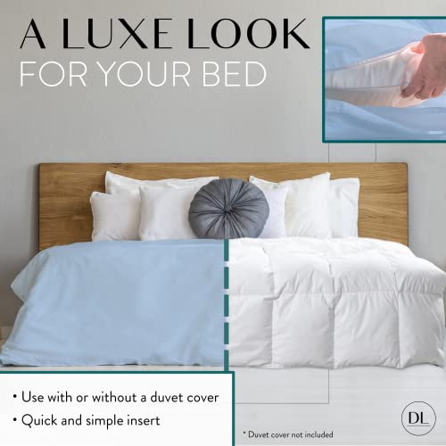 Danjor Linens Duvet Insert Twin - Lightweight Down Comforter for Twin Size Bed - Cooling, Microfiber, Down Alternative Fill - Machine Washable, White﻿