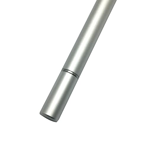 BoxWave Stylus Pen Compatible with Jio Phone Next - DualTip Capacitive Stylus, Fiber Tip Disc Tip Capacitive Stylus Pen for Jio Phone Next - Metallic Silver