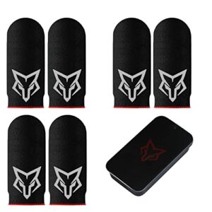 mobile phone game finger sleeves [6pcs], anti-sweat breathable,gaming sleeve,thumbs finger gloves cover sleeve for league of legend, pubg, rules of survival, knives out (black [carbon fibre])