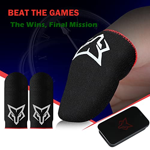 Mobile Phone Game Finger Sleeves [6pcs], Anti-Sweat Breathable,Gaming Sleeve,Thumbs Finger Gloves Cover Sleeve for League of Legend, PUBG, Rules of Survival, Knives Out (Black [Carbon Fibre])