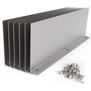 6 pack stainless steel rainwater valley gutter splash guard straight or bent style 10 inch each, bright silver