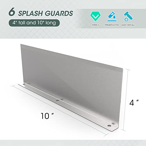 6 Pack Stainless Steel Rainwater Valley Gutter Splash Guard Straight or Bent Style 10 Inch Each, Bright Silver