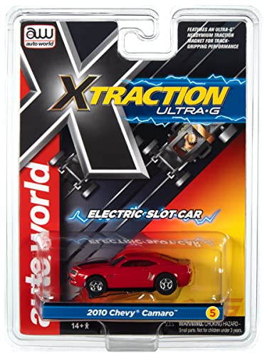 Auto World Xtraction R35 2010 Chevrolet Camaro Red HO Scale Slot Car