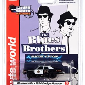 Auto World SC372-3 The Blues Brothers Bluesmobile 1974 Monaco HO Scale Electric Slot Car