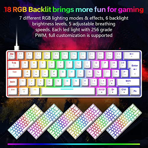 SELORSS ZIYOULANG T60 60% Compact Mechanical Gaming Keyboard RGB Chroma ...