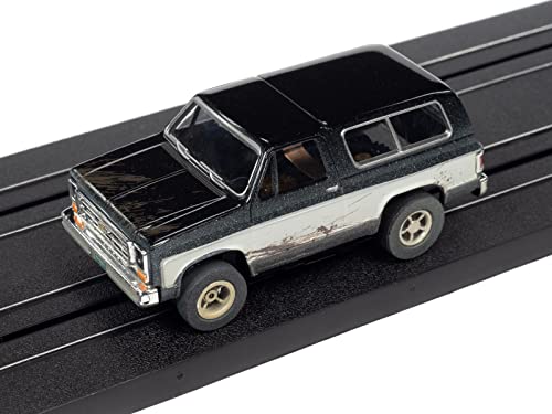 Auto World Xtraction 1977 Chevrolet Blazer Black/White HO Scale Slot Car