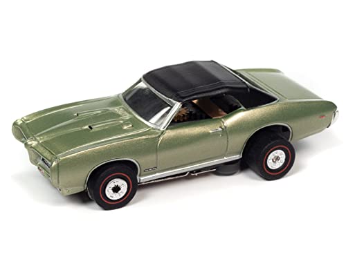 Auto World Thunderjet OK Used Cars 1969 Pontiac GTO Convertible (Green) HO Scale Slot Car