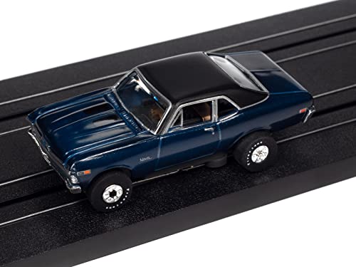 Auto World Thunderjet OK Used Cars 1969 Chevrolet Nova SS (Blue) HO Scale Slot Car