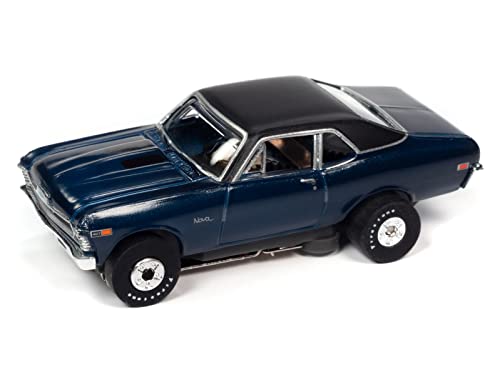 Auto World Thunderjet OK Used Cars 1969 Chevrolet Nova SS (Blue) HO Scale Slot Car