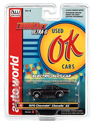 Auto World Thunderjet OK Used Cars 1970 Chevrolet Chevelle SS (Gray) HO Scale Slot Car