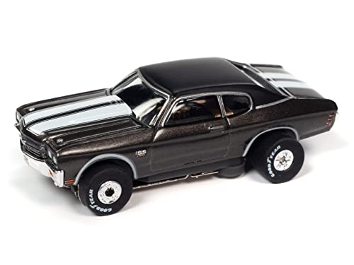 Auto World Thunderjet OK Used Cars 1970 Chevrolet Chevelle SS (Gray) HO Scale Slot Car