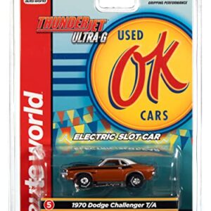 Auto World Thunderjet OK Used Cars 1970 Dodge Challenger T/A (Burnt Orange) HO Scale Slot Car