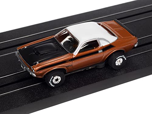 Auto World Thunderjet OK Used Cars 1970 Dodge Challenger T/A (Burnt Orange) HO Scale Slot Car