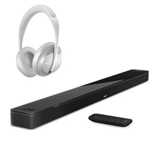 bose smart soundbar 900, black headphones 700 noise cancelling bluetooth headphones, luxe silver