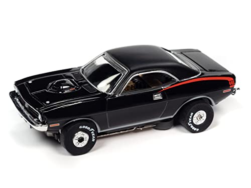 Auto World Thunderjet OK Used Cars 1970 Plymouth Cuda (Black) HO Scale Slot Car