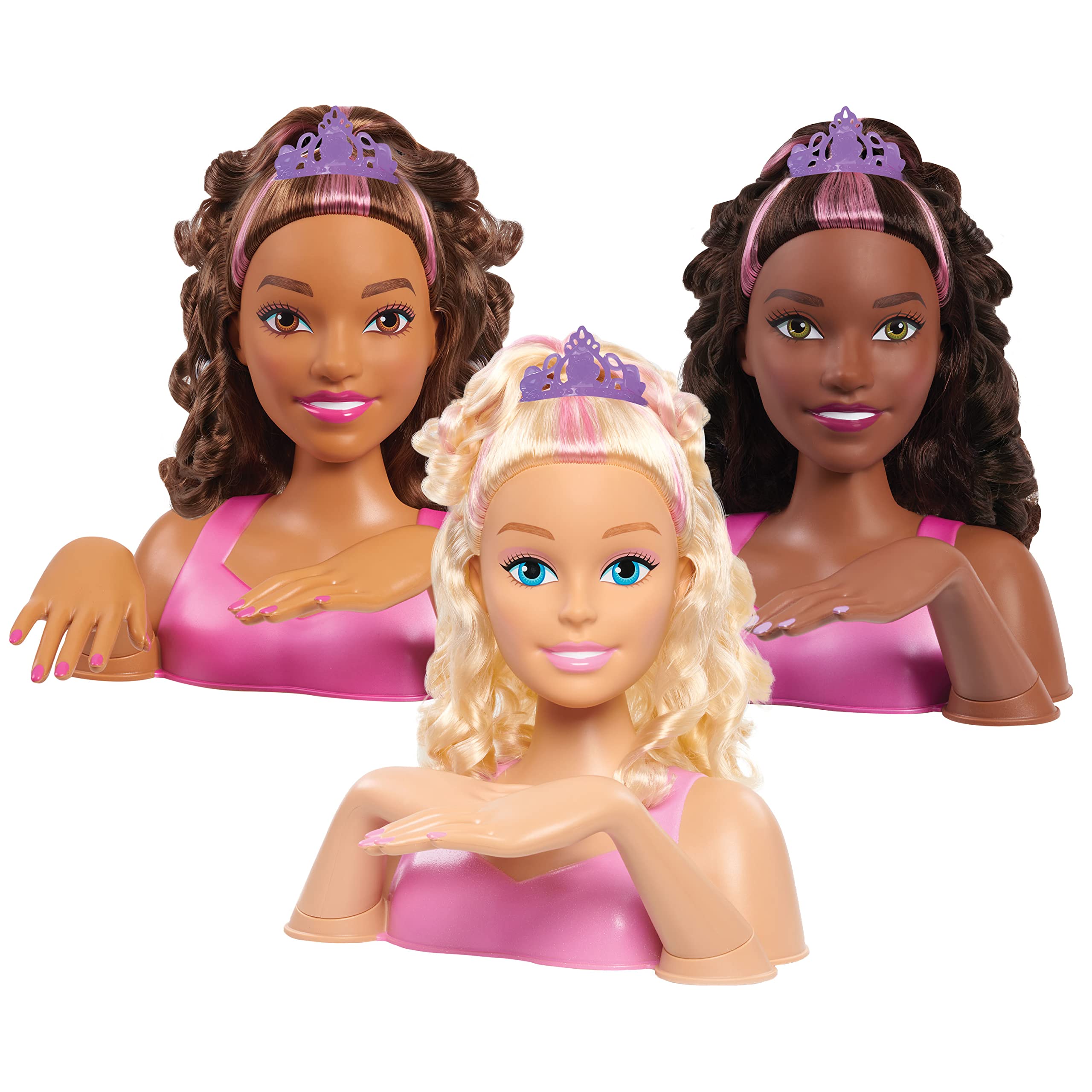 Barbie Unicorn Party 27-piece Deluxe Styling Head, Brown Hair, Pretend Play, Kids Toys for Ages 5 Up, Amazon Exclusive