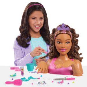 Barbie Unicorn Party 27-piece Deluxe Styling Head, Brown Hair, Pretend Play, Kids Toys for Ages 5 Up, Amazon Exclusive