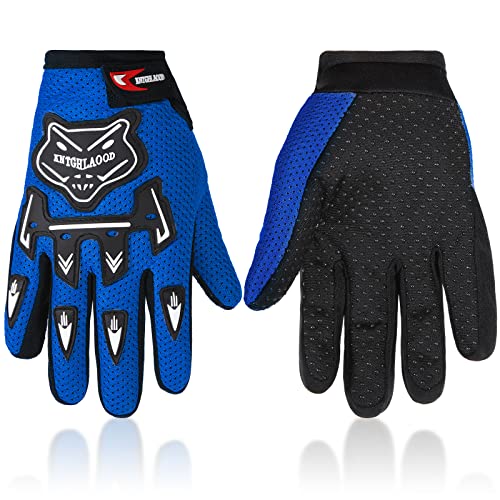 Frienda Kids Motorcycle Gloves Power Sports Racing Gloves Riding Dirty Bike Gloves Winter Bike Cycling Gloves for Riding Cycling Hiking Children Outdoor Sports (Royal Blue)