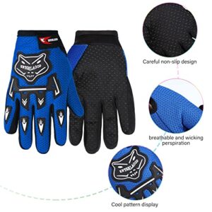 Frienda Kids Motorcycle Gloves Power Sports Racing Gloves Riding Dirty Bike Gloves Winter Bike Cycling Gloves for Riding Cycling Hiking Children Outdoor Sports (Royal Blue)