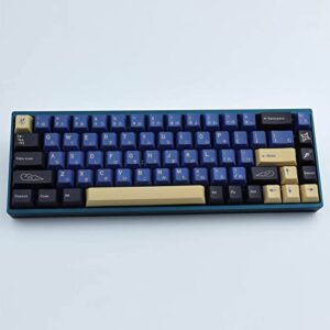 Hyekit PBT Keycaps 119 Keys Blue Samurai Keycaps Dye-Sublimation Ninja PBT Keycap Set Cherry Profile Custom Keycaps for Cherry Gateron MX Switches Mechanical Keyboards US Layout