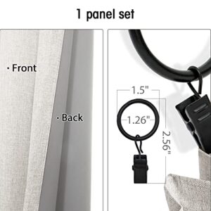 INOVADAY Linen Blackout Curtains 96 Inches Long, Thermal Insulated Black Out Curtains & Drapes for Living Room Bedroom (W50 x L96 1 Panels, Beige)