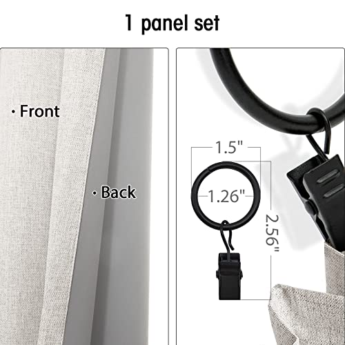 INOVADAY Linen Blackout Curtains 96 Inches Long, Thermal Insulated Black Out Curtains & Drapes for Living Room Bedroom (W50 x L96 1 Panels, Beige)