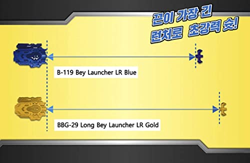 BelleJiu Battling Tops Burst BBG-29 Gold Bey String Launcher LR Left Right Spin Long Bey Launcher