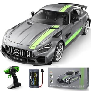 miebely remote control car, mercedes benz 1/12 scale official authorized gt r pro rc cars 7.4v 900mah rechargeable battery 2.4ghz rc drift cars w/led toy car birthday gift for boys kids adults age 6+