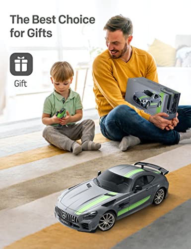 MIEBELY Remote Control Car, Mercedes Benz 1/12 Scale Official Authorized GT R Pro Rc Cars 7.4V 900mAh Rechargeable Battery 2.4Ghz Rc Drift Cars W/LED Toy Car Birthday Gift for Boys Kids Adults Age 6+