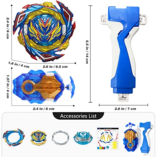 Desamvap Bey Battling Tops Burst Dynamite Battle B-187 Savior Valkyrie.Sh-7 with Bey Blade Launcher Grip Right Spin DB Layer System Gyro Toys Set for Kids Children Boys