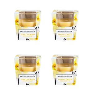 immerse creations (4-pack) vanilla scented candle set in glass cup jar | refreshing, relaxing candles pack, cream, 3 oz x 4, glass4