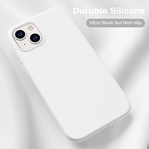 CellEver Ultra Durable Silicone Case for iPhone 13, Military Grade Protection [3 Layers & Double Coated] [Slim Fit] Shockproof Cover with Soft Microfiber Interior (6.1 inch, White)