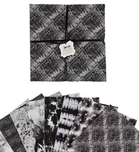 soimoi chihuahua & dot print precut 5-inch cotton fabric quilting squares charm pack diy patchwork sewing craft- black
