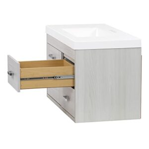 Spring Mill Cabinets Marlowe Bathroom Vanity with Sink, 36.5" W x 18.75" D x 22.5" H, Elm Sky