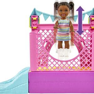 Barbie Skipper Babysitters Inc Playset with Skipper Doll, Toddler Small Doll, Working Bounce House, Swing & Accessories