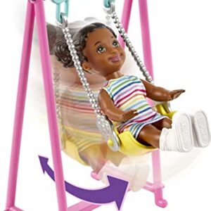 Barbie Skipper Babysitters Inc Playset with Skipper Doll, Toddler Small Doll, Working Bounce House, Swing & Accessories