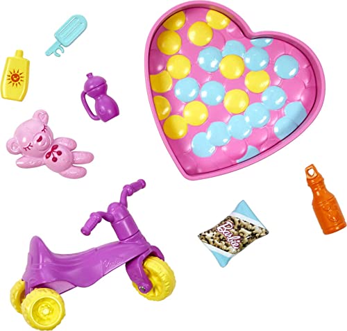 Barbie Skipper Babysitters Inc Playset with Skipper Doll, Toddler Small Doll, Working Bounce House, Swing & Accessories