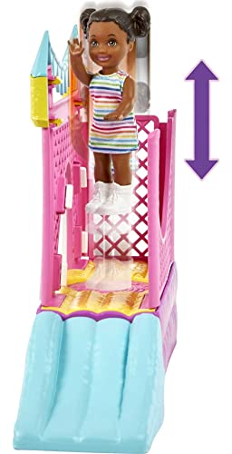 Barbie Skipper Babysitters Inc Playset with Skipper Doll, Toddler Small Doll, Working Bounce House, Swing & Accessories