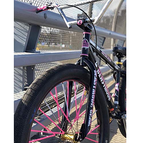 BEEGETTE Bicycle Spoke Skins Wraps BMX MTB Kids Road Mountain Bike Colorful Wheel Decoration-72 Pcs (Pink)