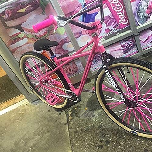 BEEGETTE Bicycle Spoke Skins Wraps BMX MTB Kids Road Mountain Bike Colorful Wheel Decoration-72 Pcs (Pink)