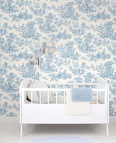 NextWall Chateau Toile Peel and Stick Wallpaper (Blue Bell)