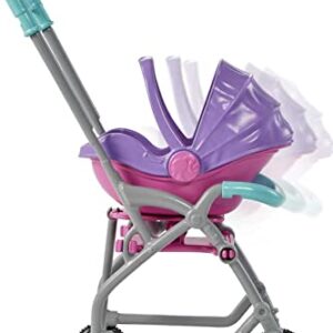 Barbie Skipper Babysitters Inc Playset with Doll, Stroller, Baby Doll & 5 Accessories, Remove Stroller Seat for Carrier