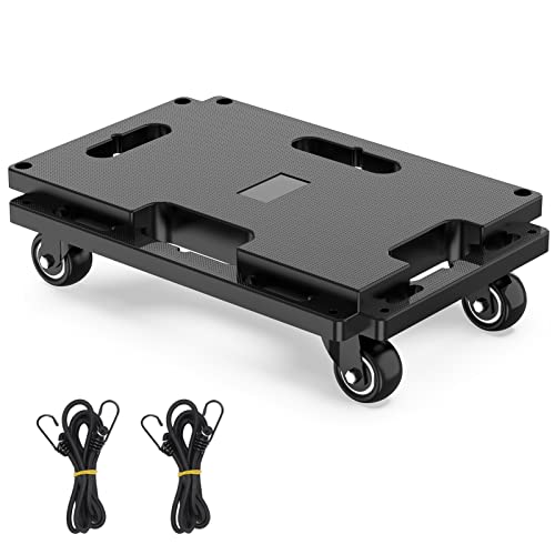 SOLEJAZZ Moving Furniture Dolly Connectable, 440 LBS Capacity Piano Dolly, Heavy Duty 4 Wheel Cart for Heavy Furniture, Black, 1 Pack