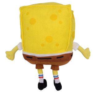 Buckle-Down Dog Toy, Nickelodeon, Plush Squeaker Spongebob Squarepants Full Body with Arms and Legs,DTPT-SQAF