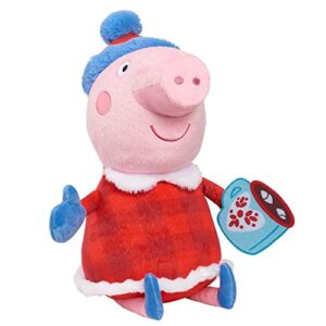 peppa pig large holiday plush, kids toys for ages 2 up, gifts and presents by just play